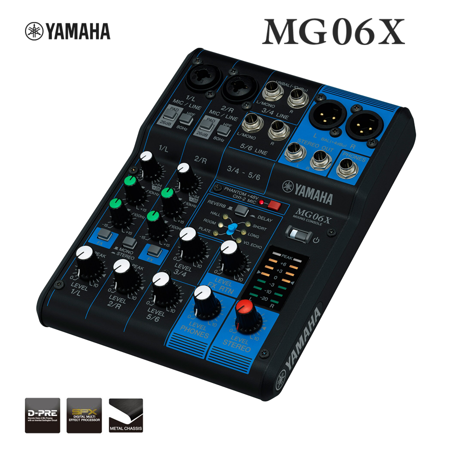 Consola de mezcla con efectos Yamaha MG06X