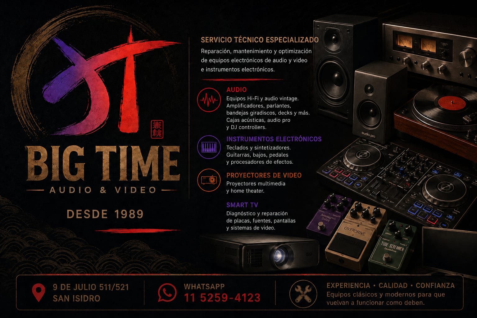 big time audio video-reparacion